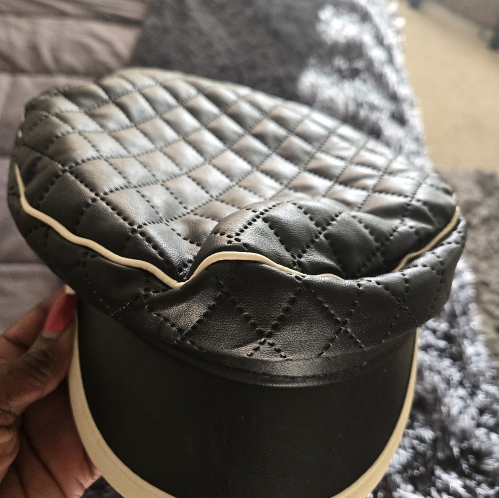 Chanel vintage leather hat